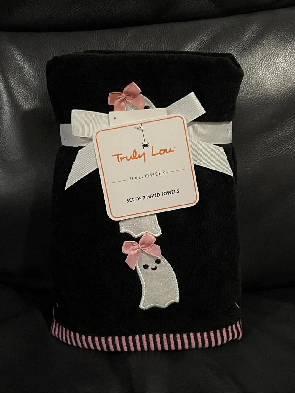 Halloween Ghosts with Bows Hand Towels (2) Halloween Ghost Towels